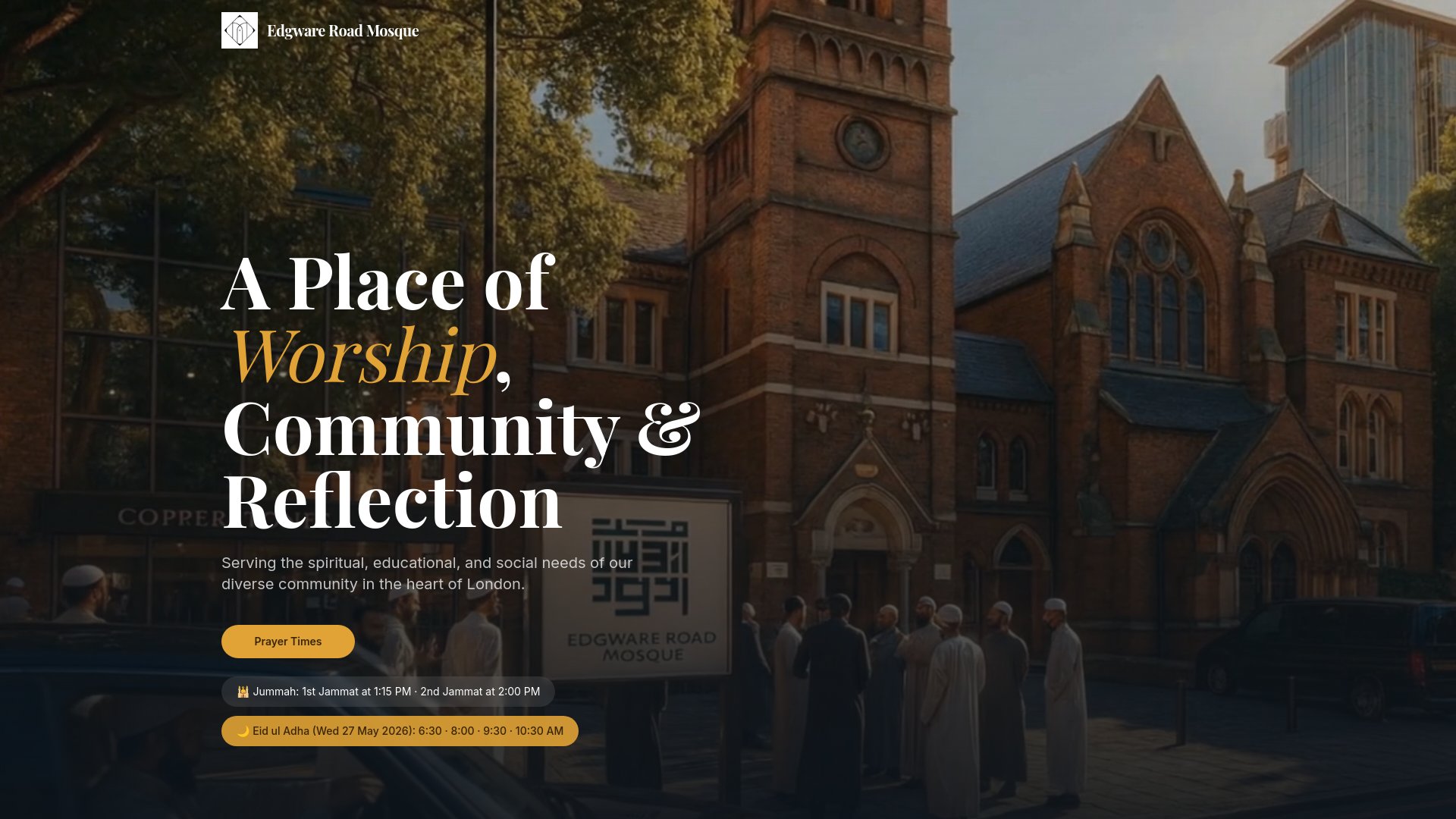 Edgware Road Mosque — Website photo