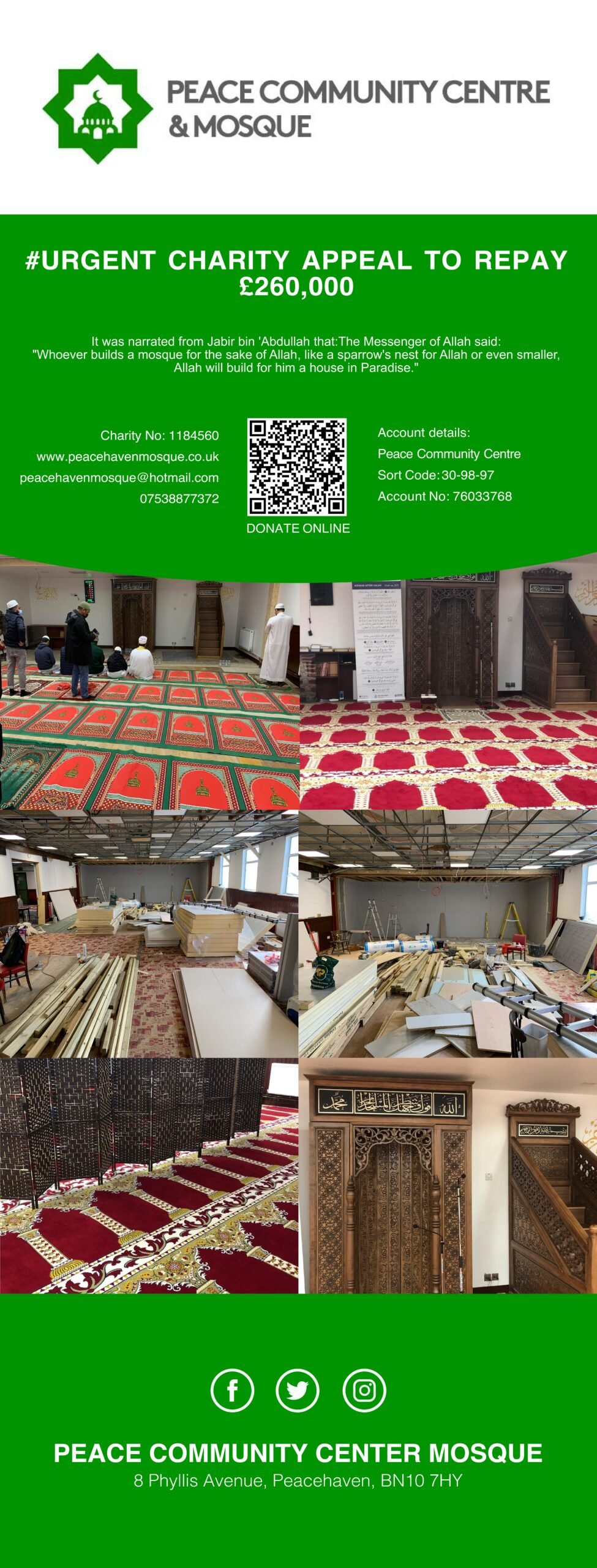 Peacehaven Mosque — Websearch photo